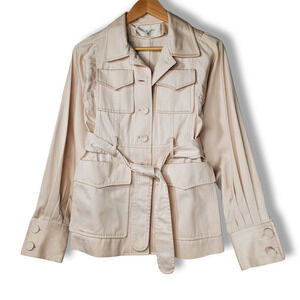 Jill Stuart Collection Belted Button Coat Jacket Dust Pink Size XS